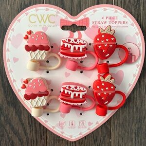 CWC Strawberry and Cake Straw Toppers NWT